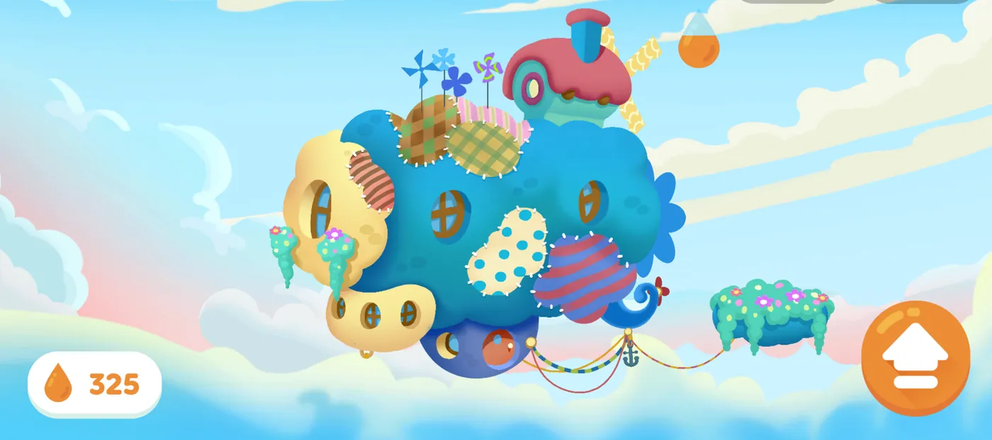 A child's customised Cloud House floating in the sky